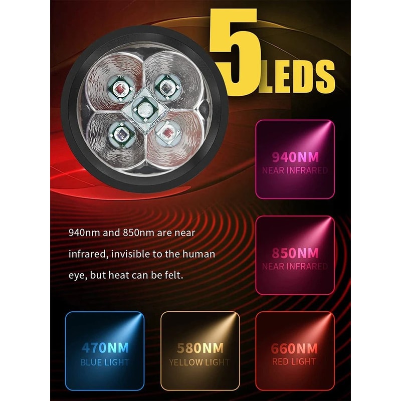 5Wavelength LED Light Therapy Device For Skin Rejuvenation Acne Care 2