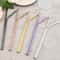 Rainbow Reusable Metal Straws Set With Cleaning Brush Premium Stainless Steel Drinking Straws For 3