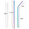 Rainbow Reusable Metal Straws Set With Cleaning Brush Premium Stainless Steel Drinking Straws For 5