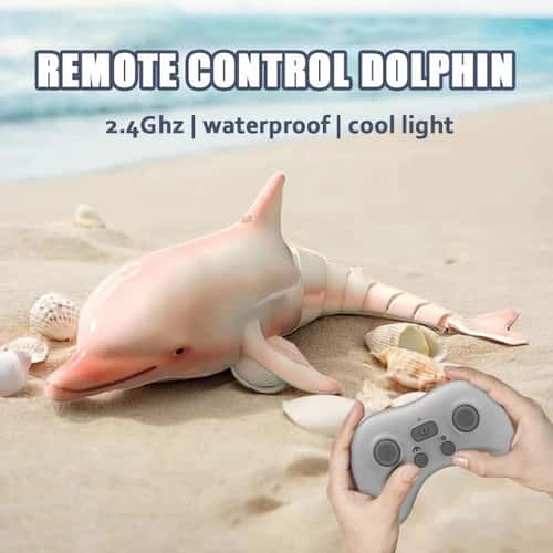Realistic RC Dolphin Boat – 2.4GHz Remote Control Dolphin Toy with Lights for Pool Play