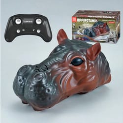 hippo splash pro rc hippo boat – 2.4ghz double-propeller water spraying rc boat for pools & lakes