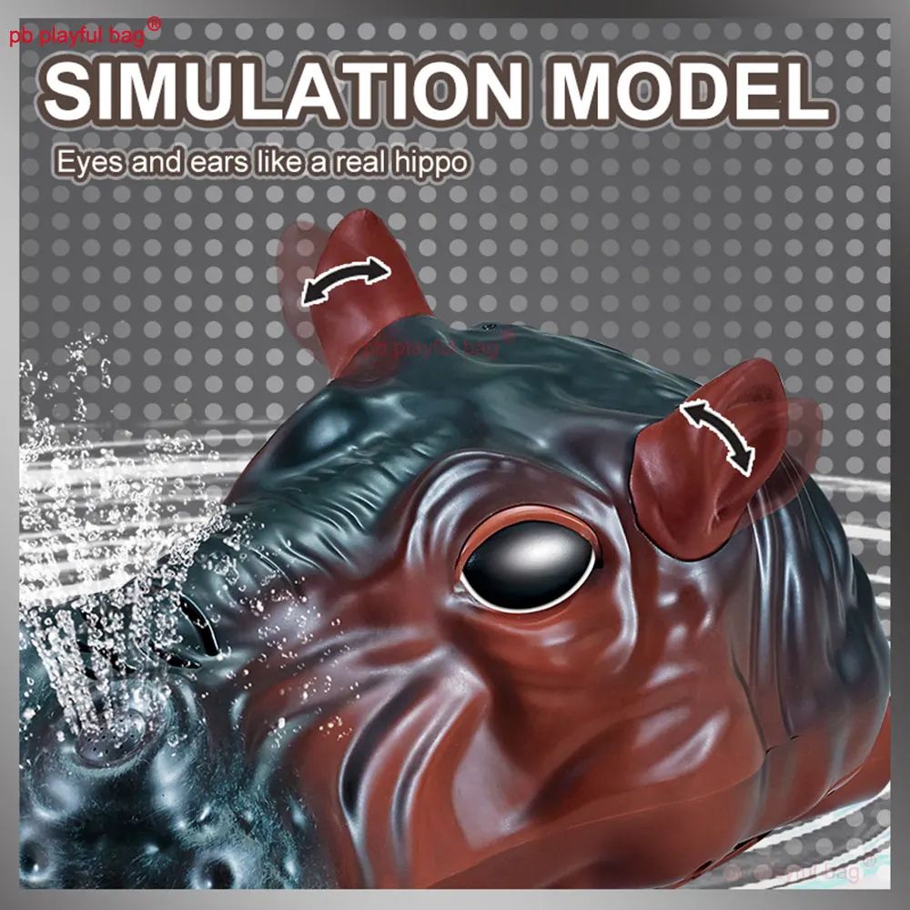 Hippo Splash Pro RC Hippo Boat 24GHz DoublePropeller Water Spraying RC Boat For Pools Lakes 4