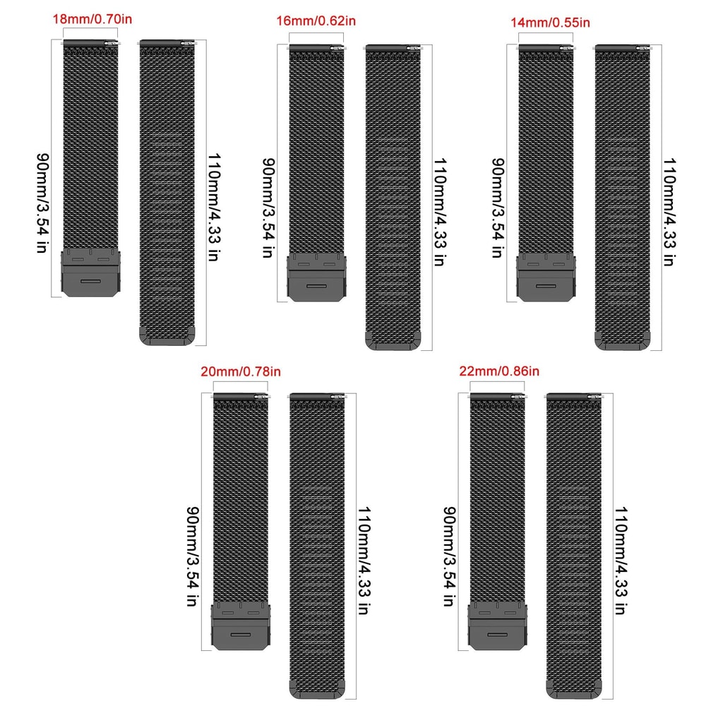 Universal Milanese Watch Band Stainless Steel Mesh Watch Strap With Quick Release 1422mm 5