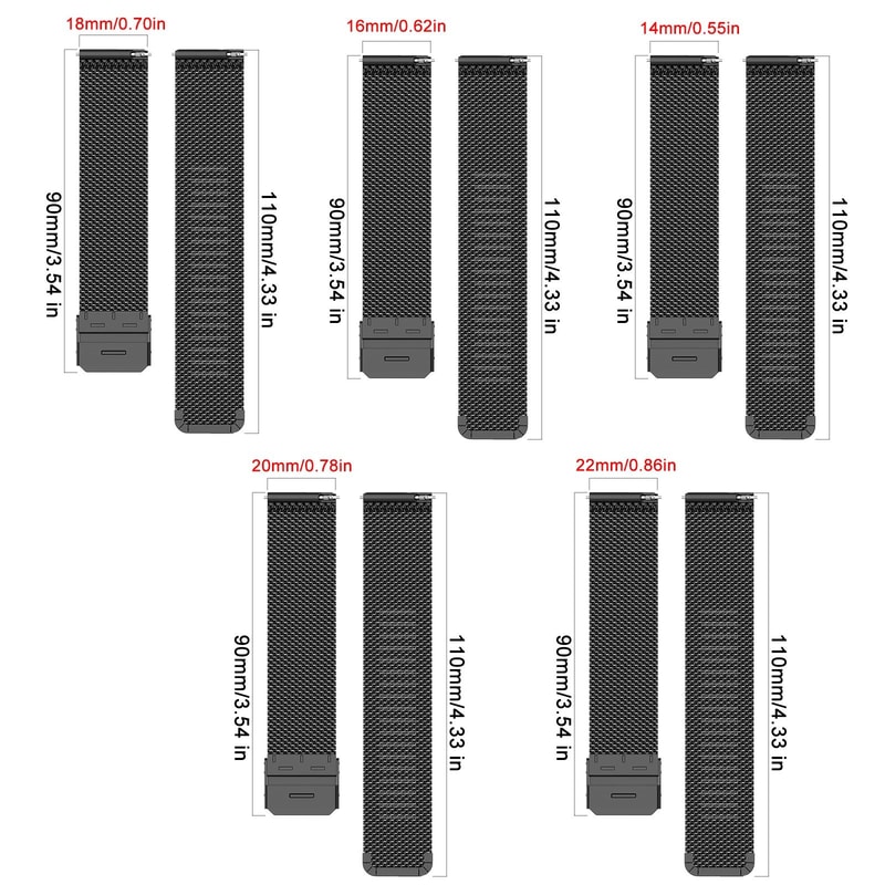 Universal Milanese Watch Band Stainless Steel Mesh Watch Strap With Quick Release 1422mm 5