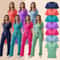 ComfortFlex Women Nurse Scrub Set 2Piece Medical Uniform With Pocket Top Work Pants 2