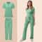 ComfortFlex Women Nurse Scrub Set 2Piece Medical Uniform With Pocket Top Work Pants 5