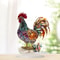 Colorful Acrylic Rooster Ornament Artistic Farmhouse Rooster Desk Decor Figurine 4