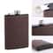 Brown Leather Hip Flask For Whiskey Portable Stainless Steel Flask In 6oz Or 8oz 1