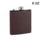 Brown Leather Hip Flask For Whiskey Portable Stainless Steel Flask In 6oz Or 8oz 9