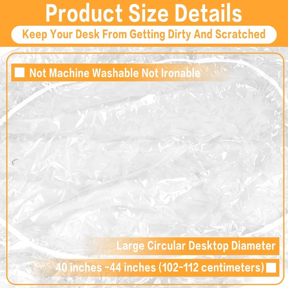 CrystalGuard Clear Round Table Protector Elastic PVC Waterproof Table Cover 2