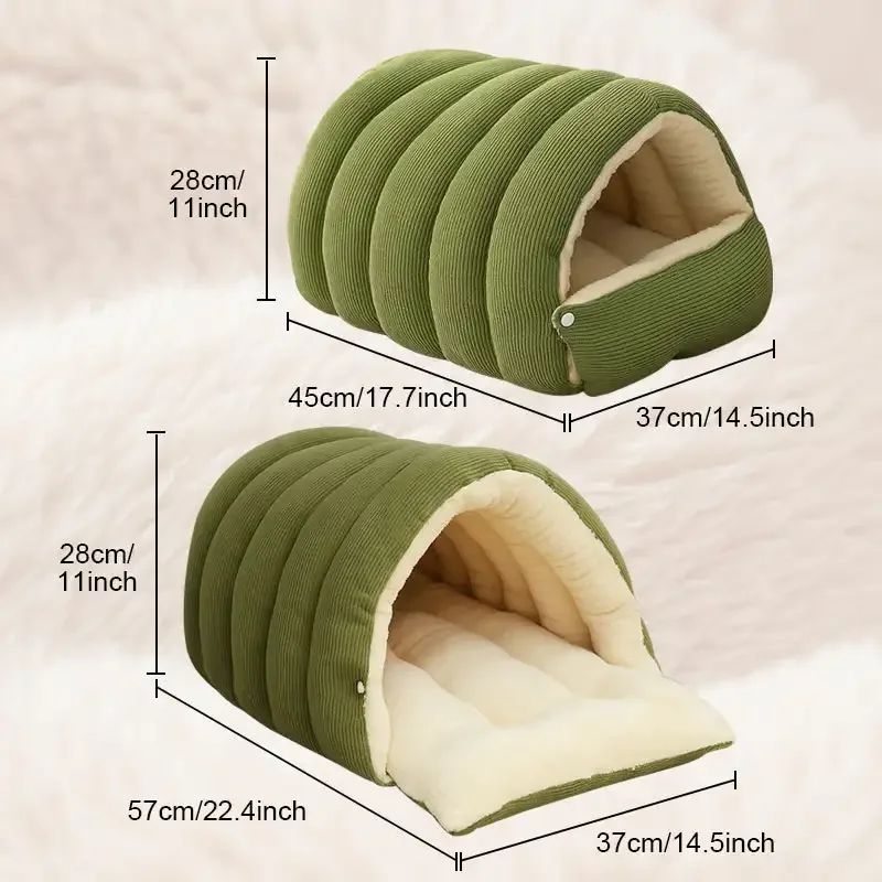 CozyTherm Plush Enclosed Cat Bed SelfWarming Winter Cat Cave House For Calm Comfort 4