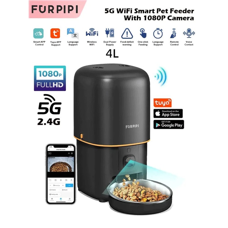 Smart WiFi Automatic Cat Feeder With Camera App Controlled Pet Food Dispenser 0
