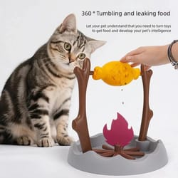 campfire cat treat dispenser toy interactive pet feeder for cats and small dogs
