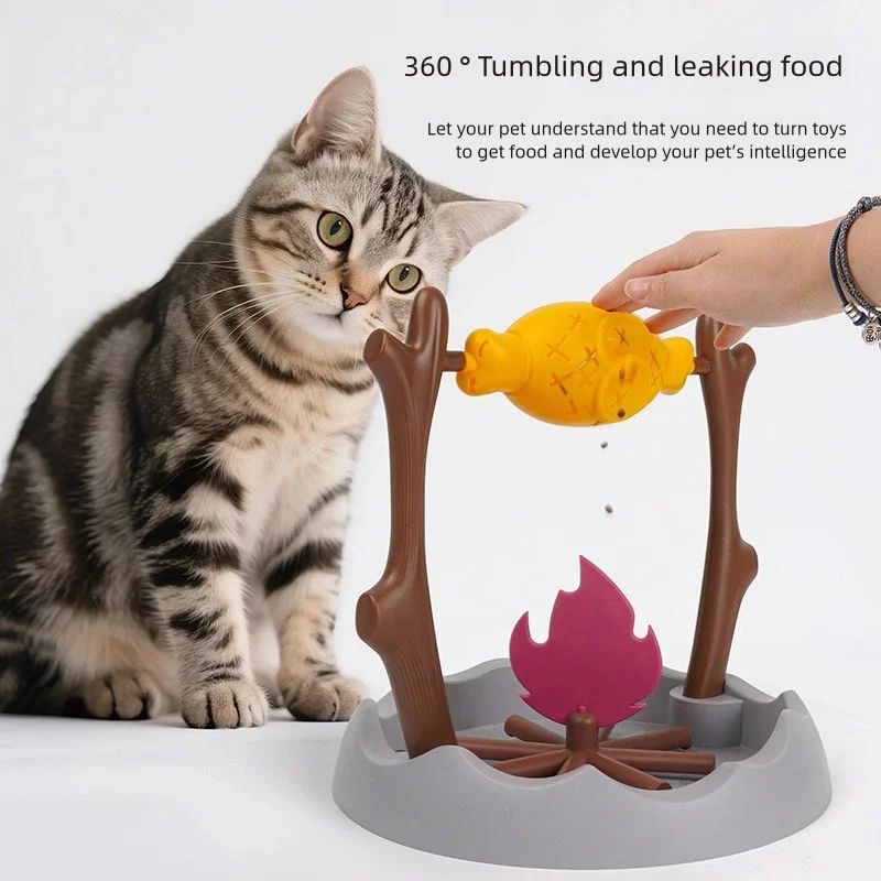 Campfire Cat Treat Dispenser Toy Interactive Pet Feeder For Cats And Small Dogs 0