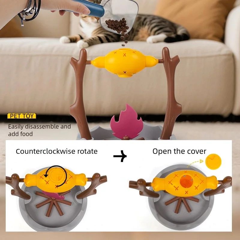 Campfire Cat Treat Dispenser Toy Interactive Pet Feeder For Cats And Small Dogs 2