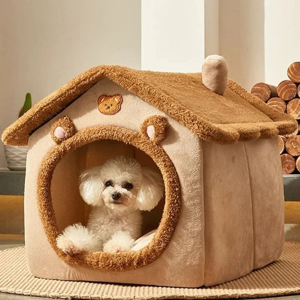 CozyFold Winter Pet House Bed For Cats Small Dogs 2