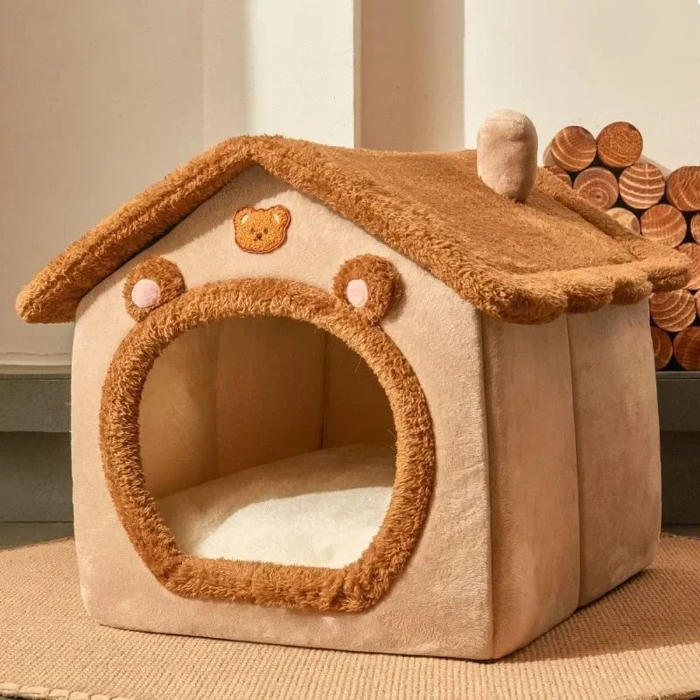CozyFold Winter Pet House Bed For Cats Small Dogs 4