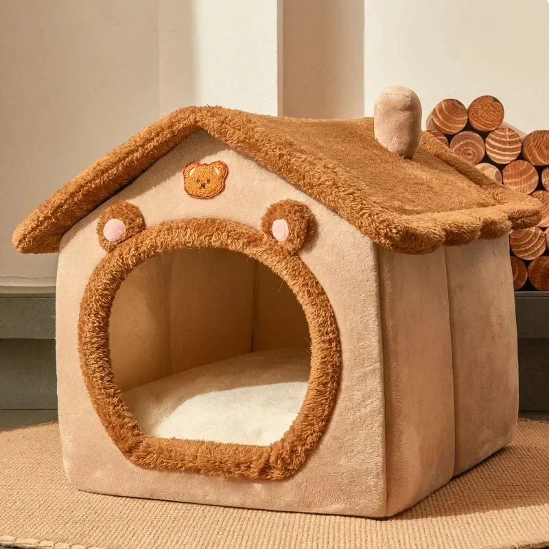 CozyFold Winter Pet House Bed For Cats Small Dogs 4