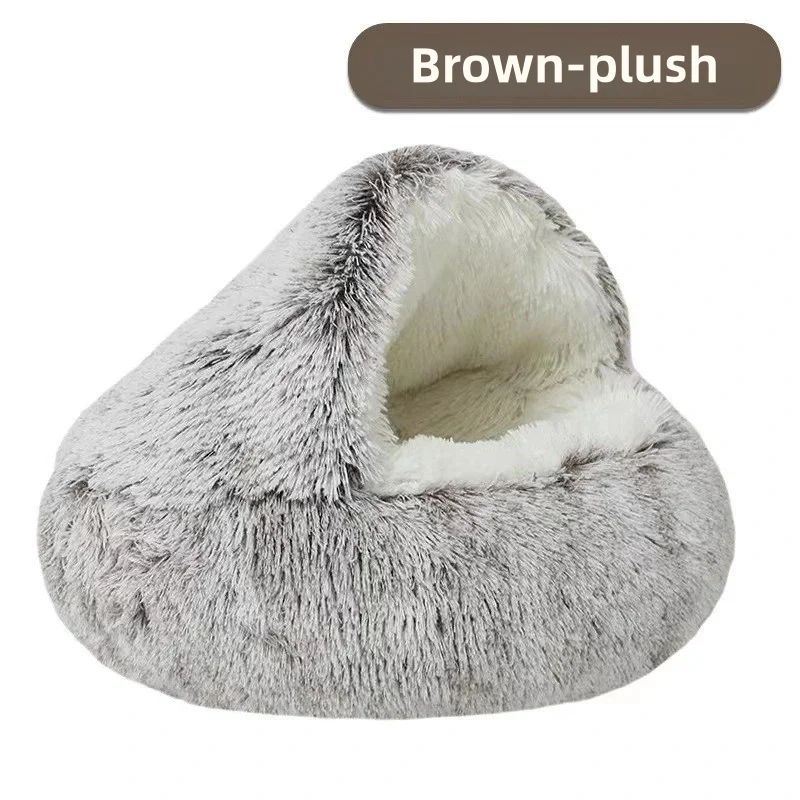 CozyShell Cat Cave Bed For Indoor Cats Soft Winter Nest With Plush 2in1 Design 8