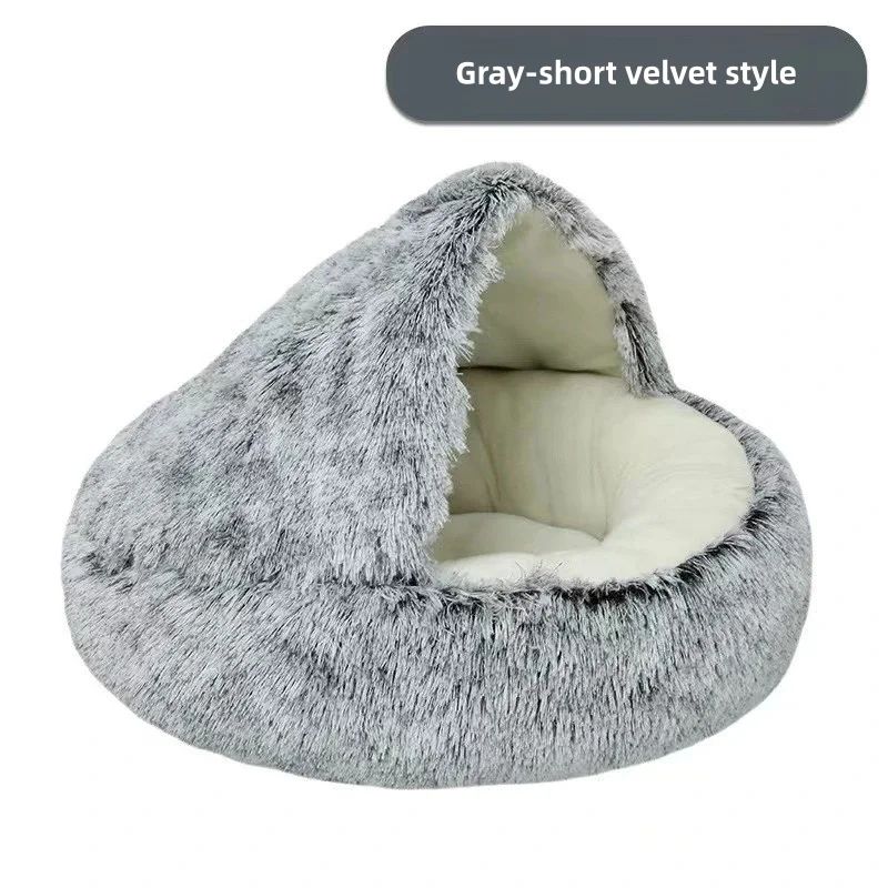 CozyShell Cat Cave Bed For Indoor Cats Soft Winter Nest With Plush 2in1 Design 11