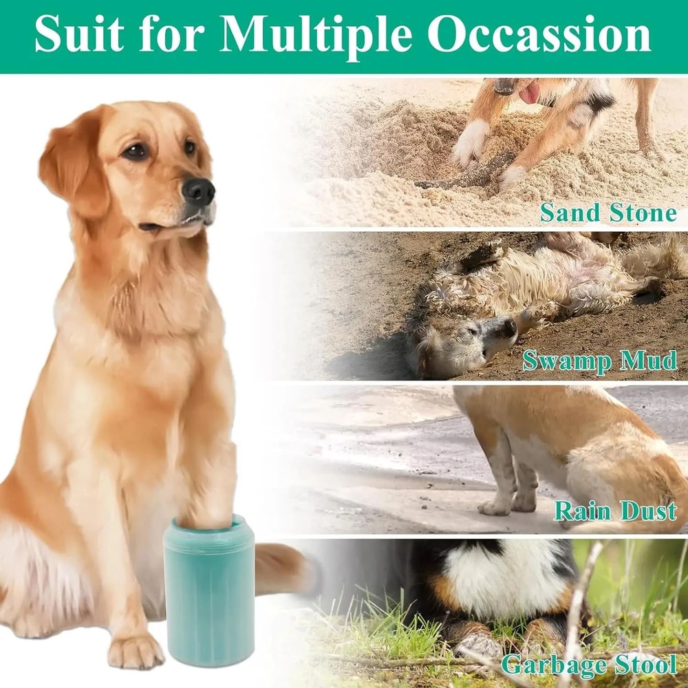 CleanPaws Portable Dog Paw Cleaner Cup With Soft Silicone Brush For Dogs Cats 5