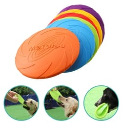 durable dog flying disc silicone dog toy for fetch and training