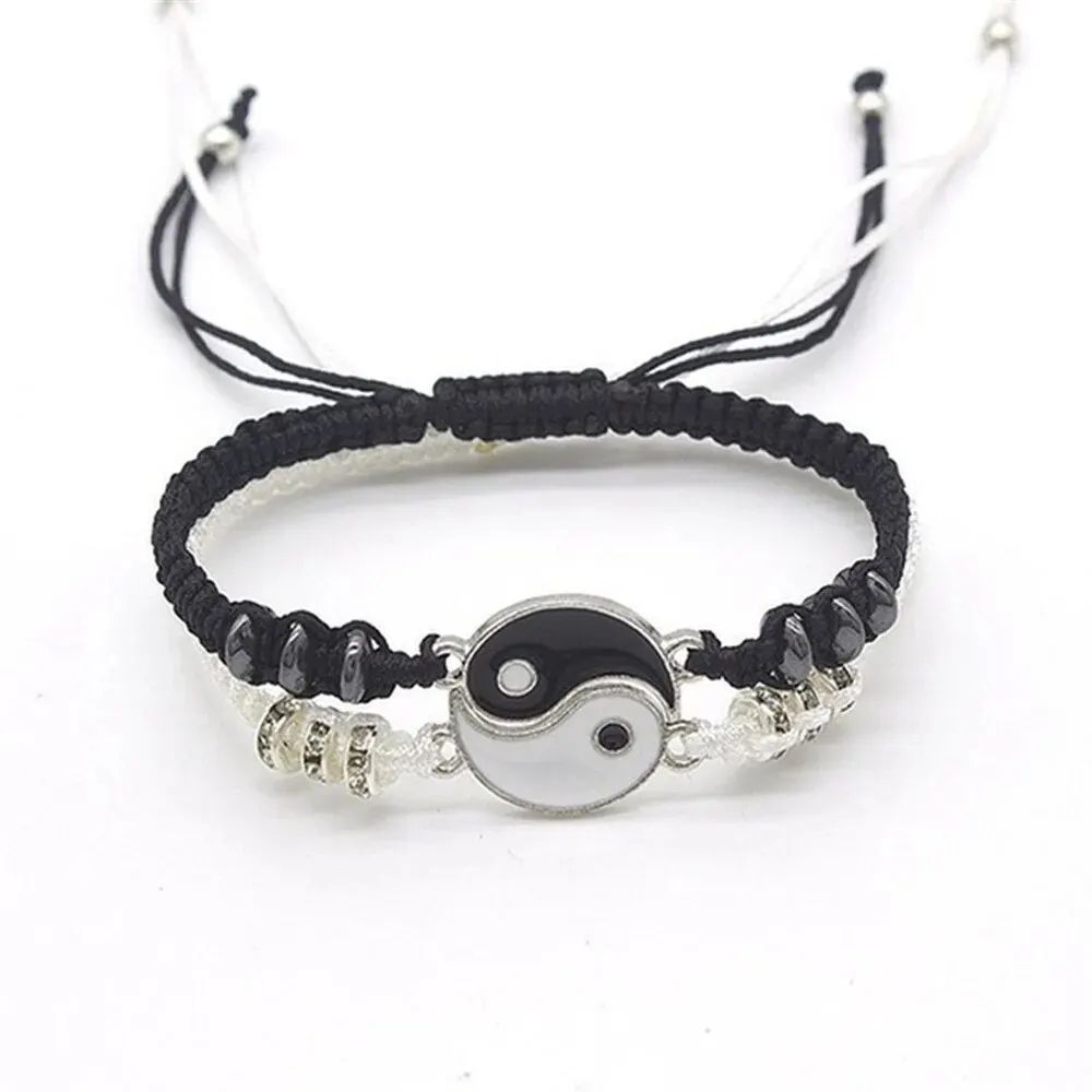 Harmony Bond Yin Yang Couple Bracelet Set Adjustable Tai Chi Rope Bracelets For Couples Friends 2