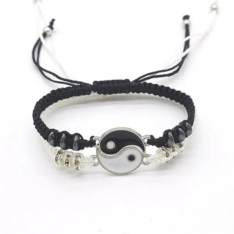 Harmony Bond Yin Yang Couple Bracelet Set Adjustable Tai Chi Rope Bracelets For Couples Friends 2