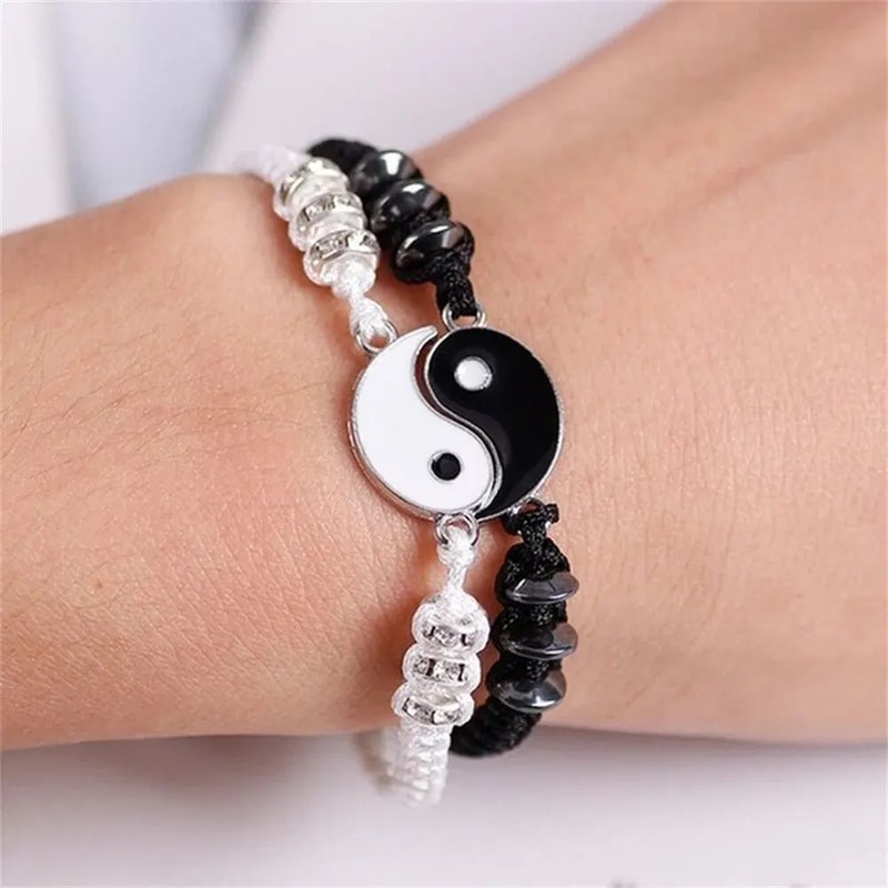 Harmony Bond Yin Yang Couple Bracelet Set Adjustable Tai Chi Rope Bracelets For Couples Friends 4