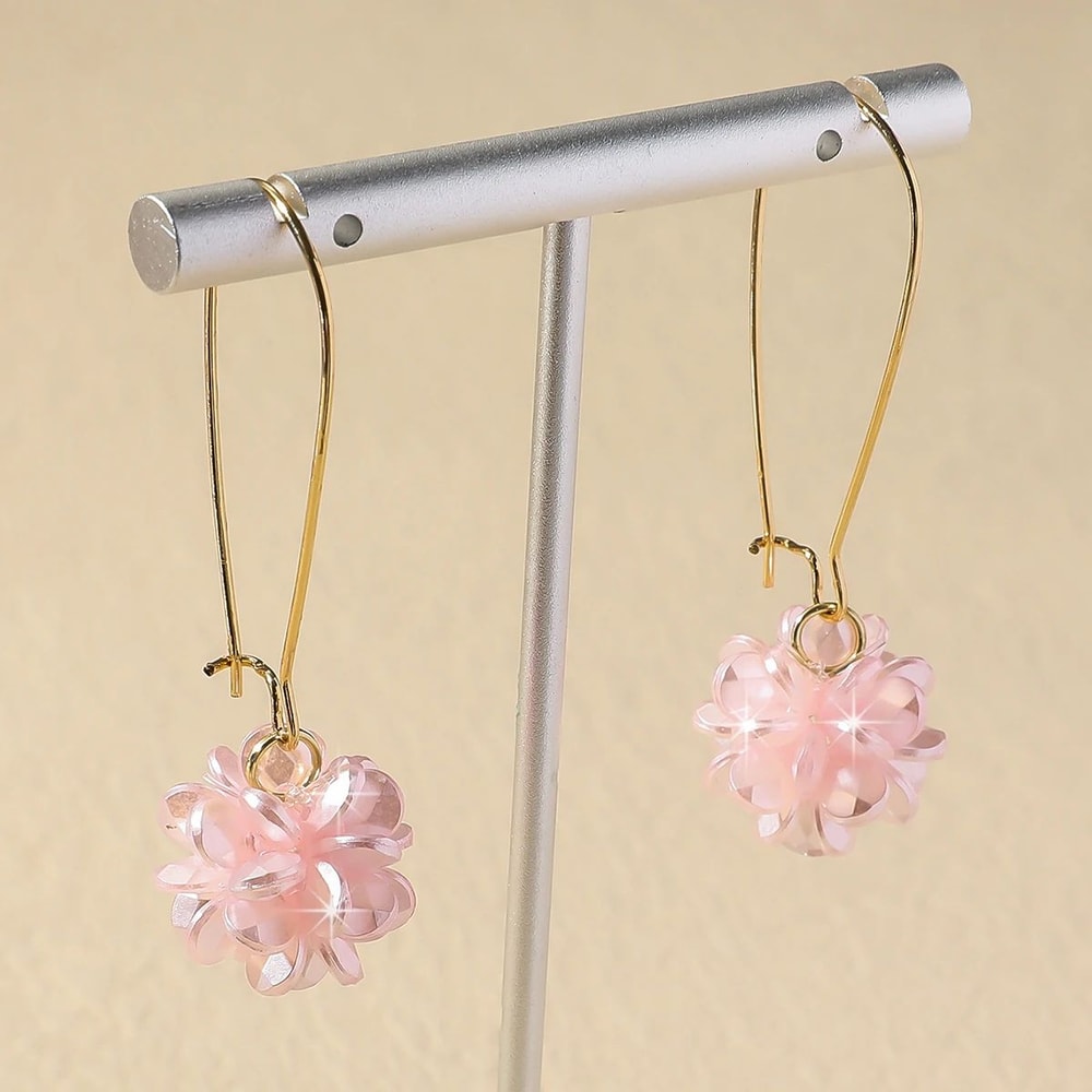 BloomPearl Floral Drop Earrings Elegant Pearl Petal Earrings For Women 3
