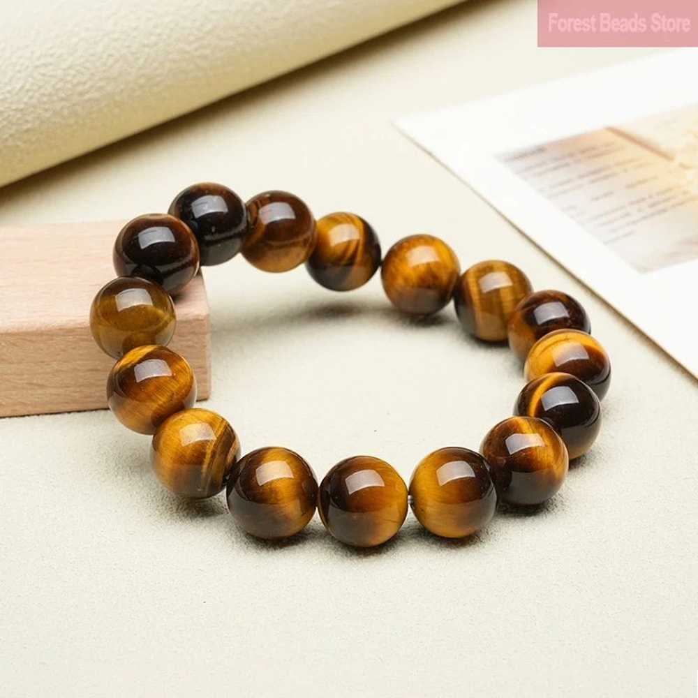 Natural Tiger Eye Bracelet For Men And Women Yellow Natural Stone Bracelet In 6mm 8mm 10mm 12mm 1