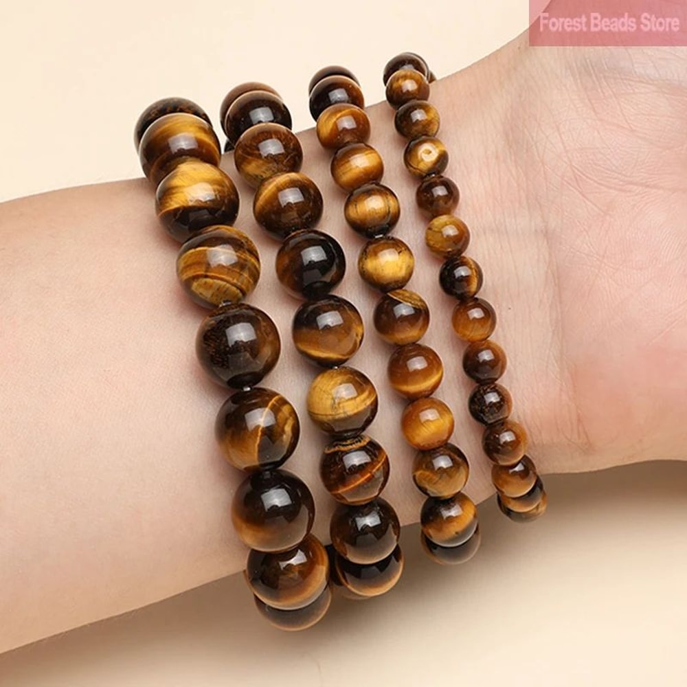 Natural Tiger Eye Bracelet For Men And Women Yellow Natural Stone Bracelet In 6mm 8mm 10mm 12mm 4