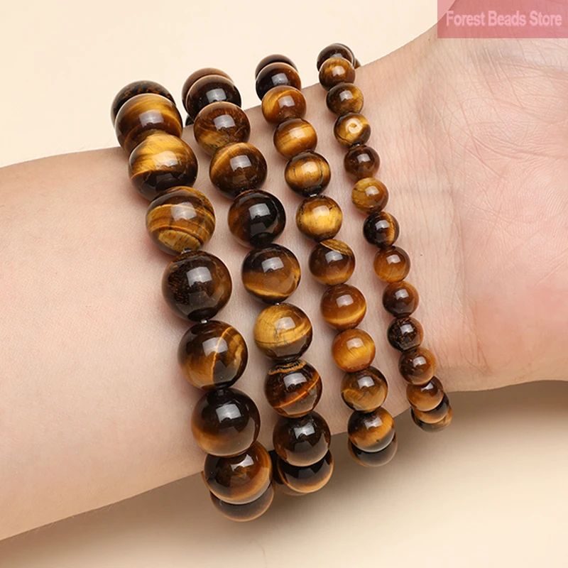 Natural Tiger Eye Bracelet For Men And Women Yellow Natural Stone Bracelet In 6mm 8mm 10mm 12mm 4