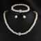 Elegant Bridal Pearl Jewelry Set Crystal Fireball Imitation Pearl Necklace Set With Bracelet Stud 0