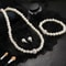 Elegant Bridal Pearl Jewelry Set Crystal Fireball Imitation Pearl Necklace Set With Bracelet Stud 2