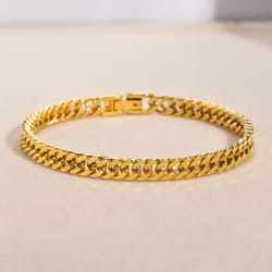 gold cuban link bracelet for women – stainless steel chunky chain wristband