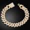 Iced Rhombus Diamond Cuban Link Bracelet For Men Luxury Hip Hop Chain Wrist Jewelry 3