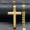 FaithShield GoldPlated Stainless Steel Cross Necklace With Jesus Pendant Hip Hop Style Jesus Cross 0