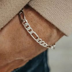 classic 5mm stainless steel figaro chain bracelet – minimalist silver link jewelry