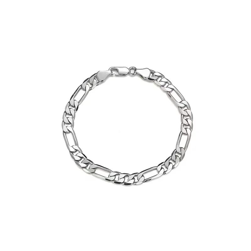 Classic 5mm Stainless Steel Figaro Chain Bracelet Minimalist Silver Link Jewelry 4