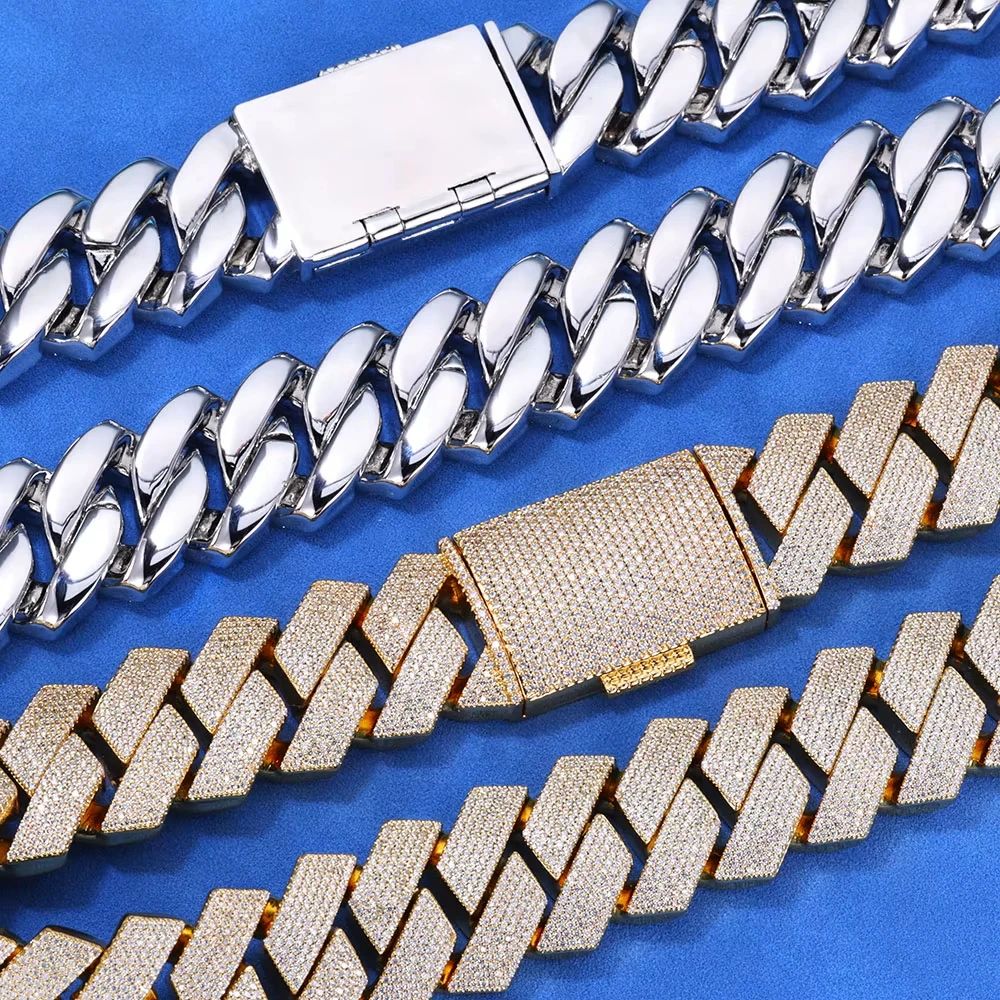 15mm Iced Out Cuban Link Chain Heavy Prong Setting Hip Hop Statement Necklace Gold Or Silver 4