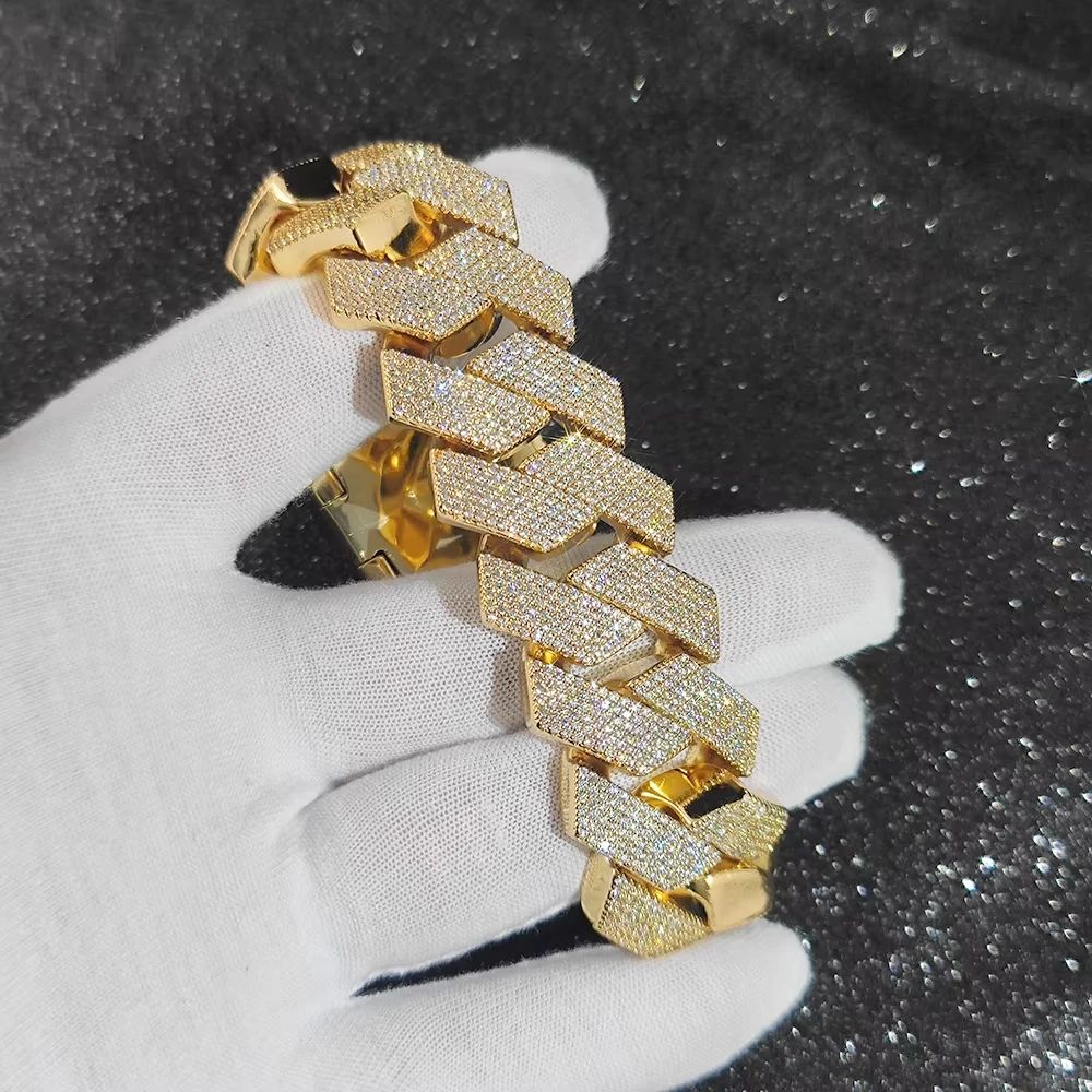 15mm Iced Out Cuban Link Chain Heavy Prong Setting Hip Hop Statement Necklace Gold Or Silver 6