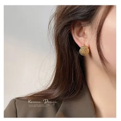 elegant filigree gold chunky hoop earrings – lightweight basket design statement hoops