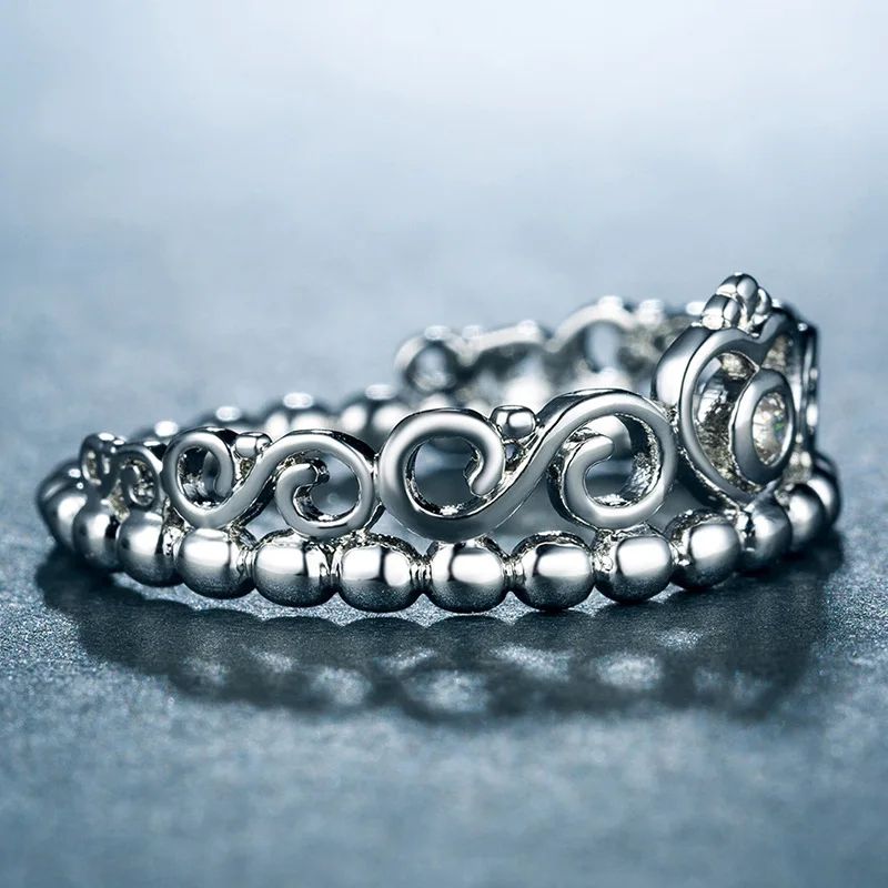 Huitan Crown Ring For Women Eternity Engagement Ring Wedding Band In Gold Or Silver Tone 3