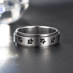 tortoise spinner fidget ring – stainless steel anxiety relief ring for couples