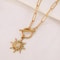 Celestial Turquoise Sun Pendant Necklace Gold Stainless Steel Sun Pendant Necklace For Women 4