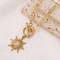 Celestial Turquoise Sun Pendant Necklace Gold Stainless Steel Sun Pendant Necklace For Women 7