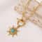 Celestial Turquoise Sun Pendant Necklace Gold Stainless Steel Sun Pendant Necklace For Women 8