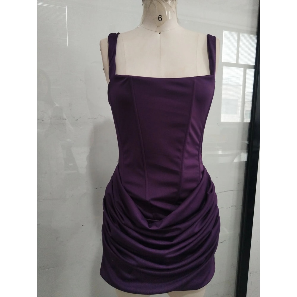 Midnight Muse Black Pleated Mini Dress For Women Sleeveless Backless Party Dress 9