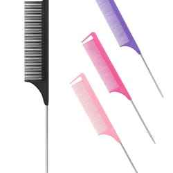 professional rat tail comb with stainless steel tail – precision wig styling comb for salon hair sectioning